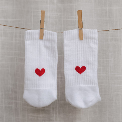 Socken Herz rot (VE = 5 Stk)