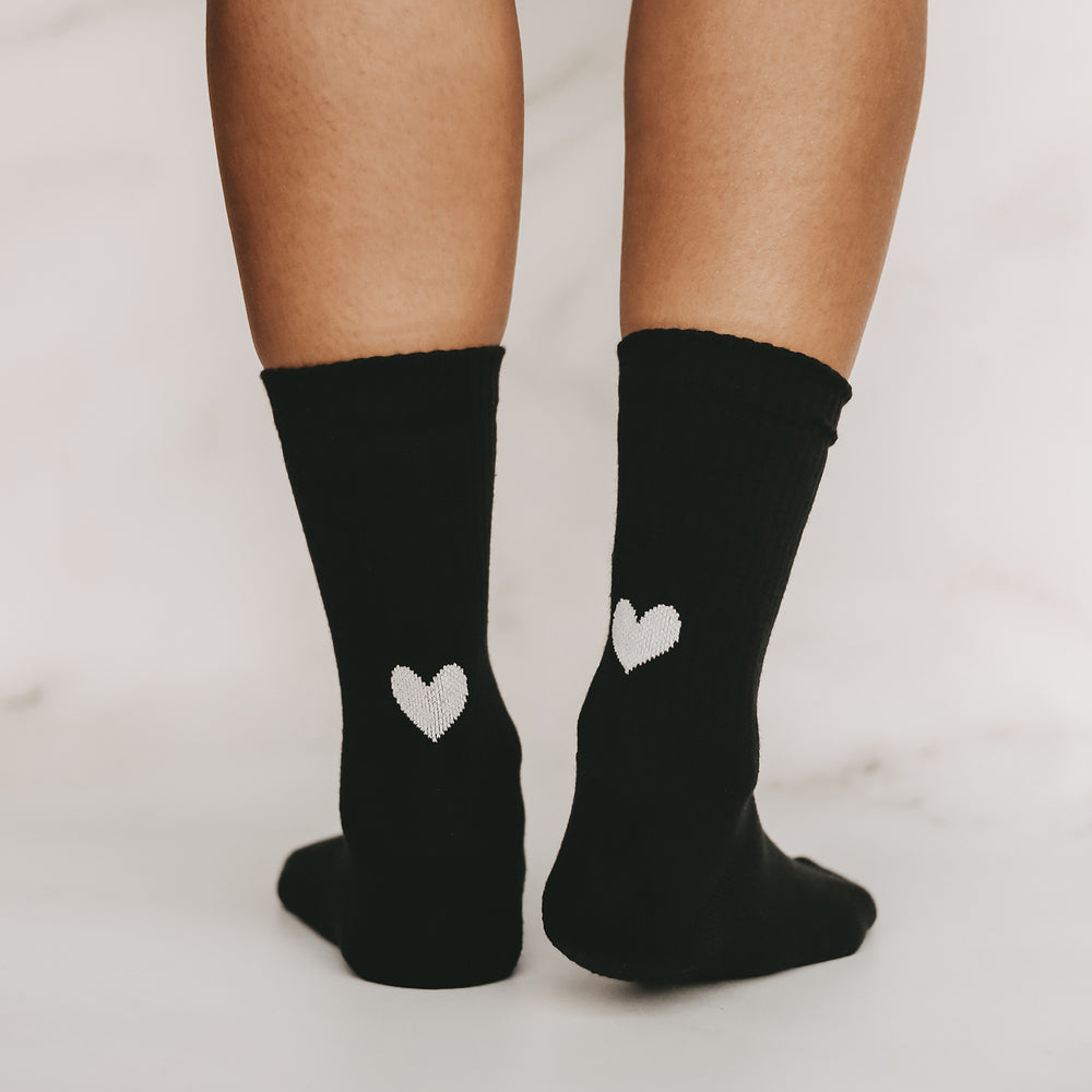 Chaussettes cœur noir (VE = 5 pcs)