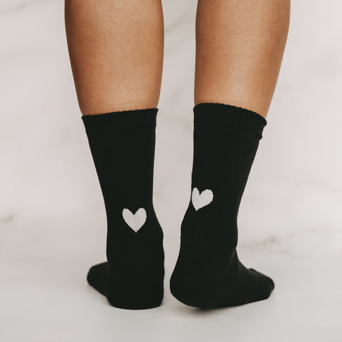 Chaussettes cœur noir (VE = 5 pcs)