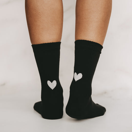 Chaussettes cœur noir (VE = 5 pcs)