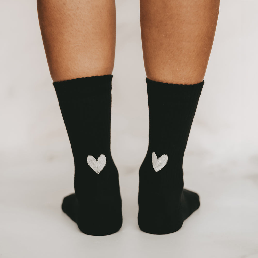 Chaussettes cœur noir (VE = 5 pcs)