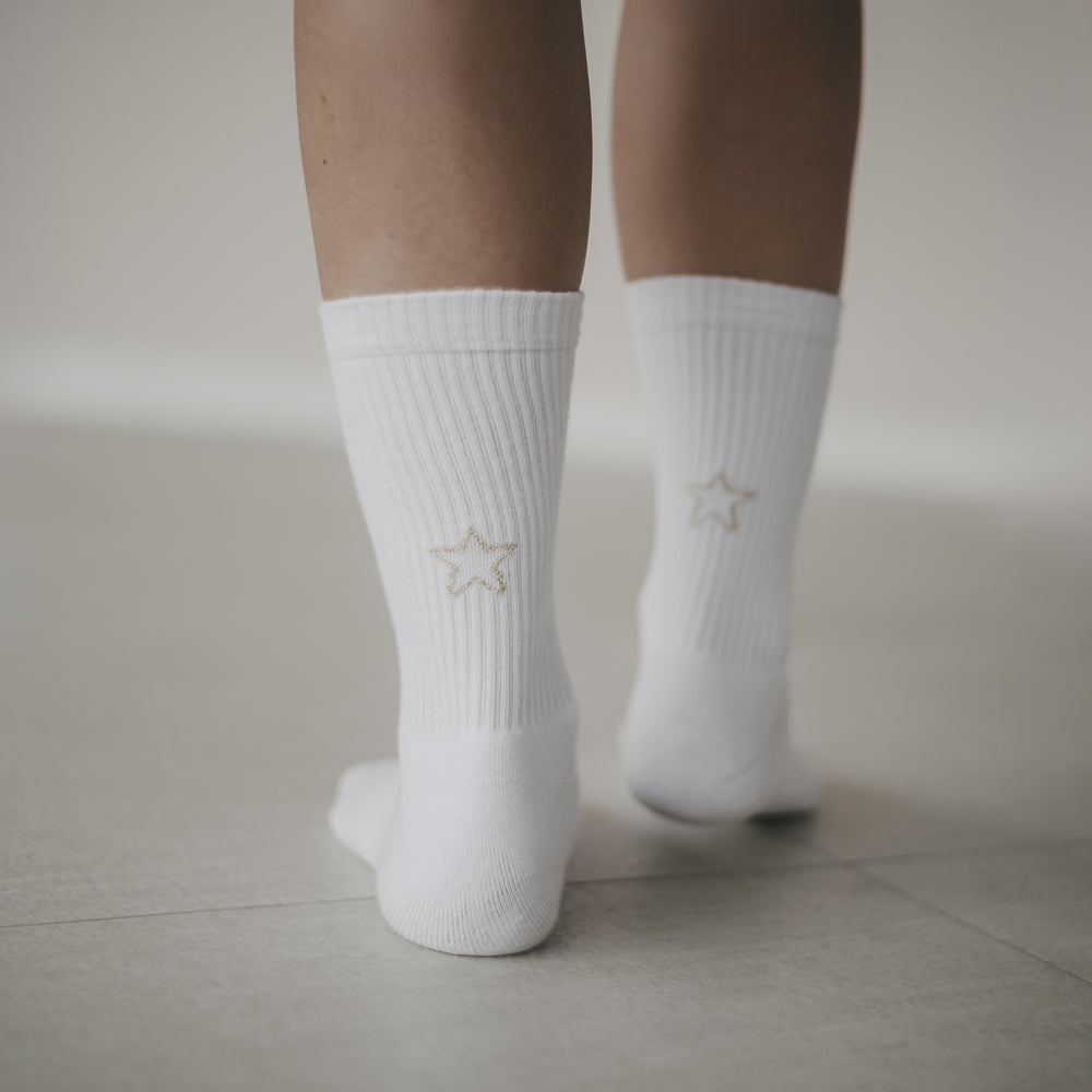 Chaussettes blanches étoile (VE = 5 pcs)
