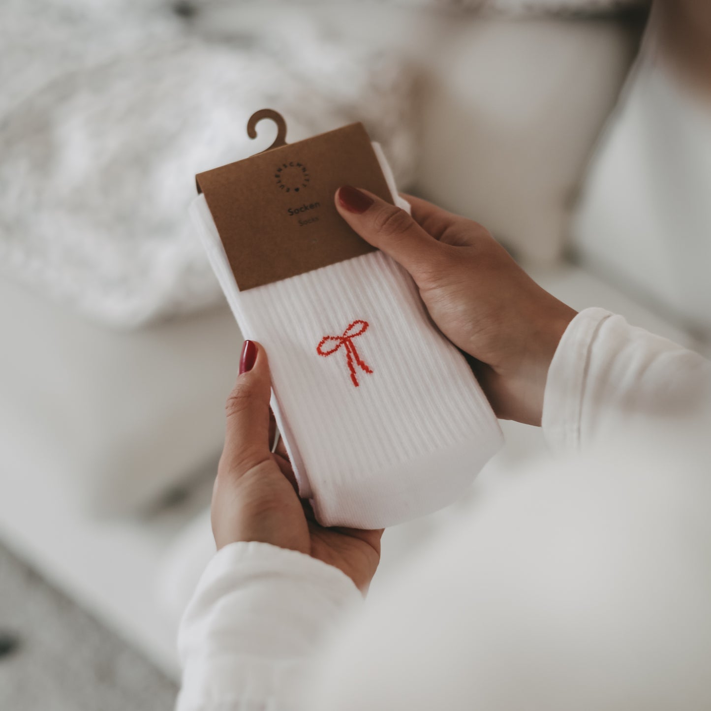 Chaussettes blanches avec nœud (VE = 5 pcs)