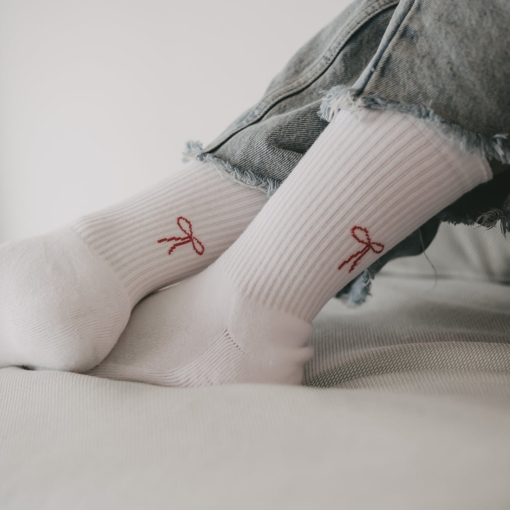 Chaussettes blanches avec nœud (VE = 5 pcs)