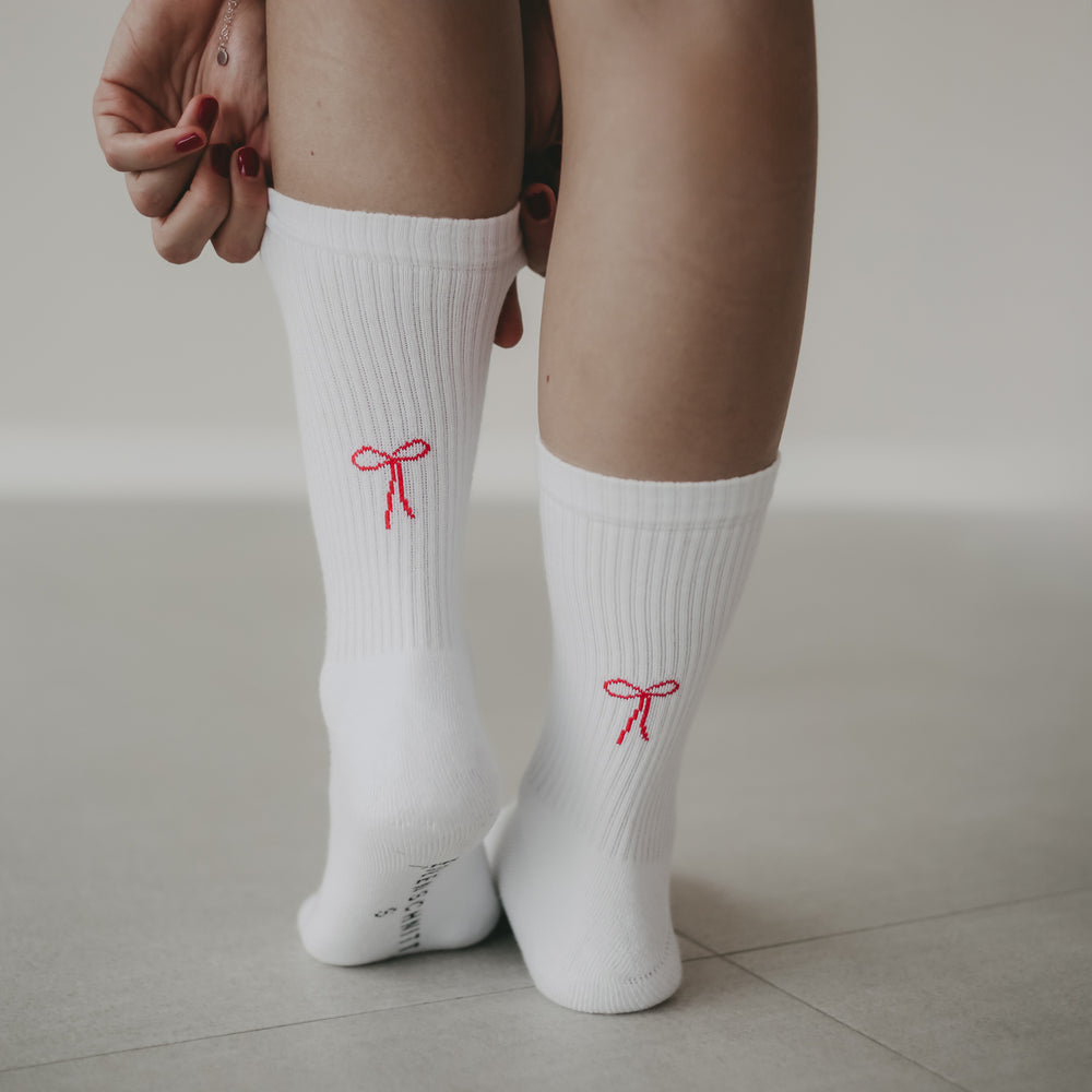 Chaussettes blanches avec nœud (VE = 5 pcs)