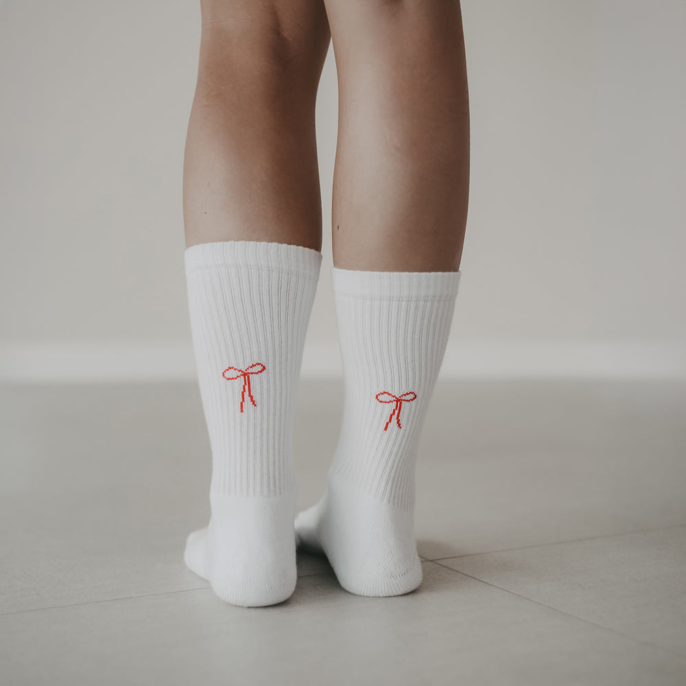 Chaussettes blanches avec nœud (VE = 5 pcs)