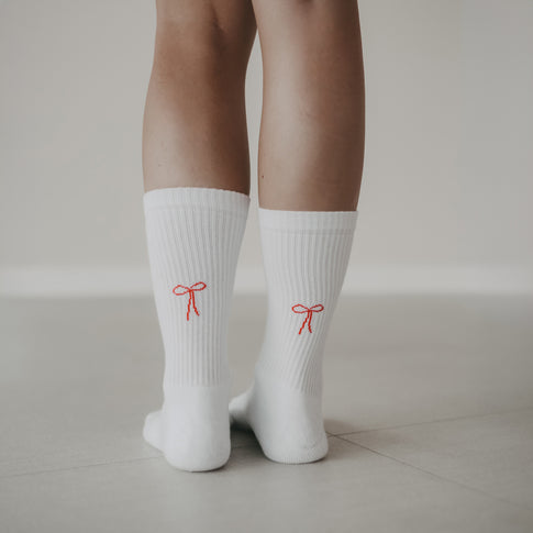 Chaussettes blanches avec nœud (VE = 5 pcs)