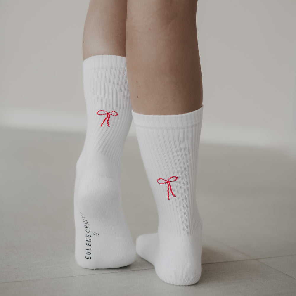 Chaussettes blanches avec nœud (VE = 5 pcs)