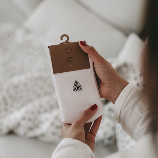 Socken weiß Tanne (VE = 5 Stk)
