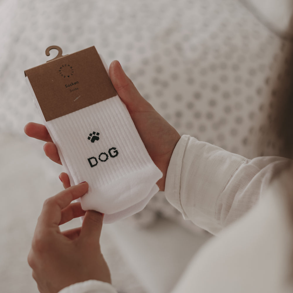 Chaussettes blanches Dog Lover (VE = 5 Stk)