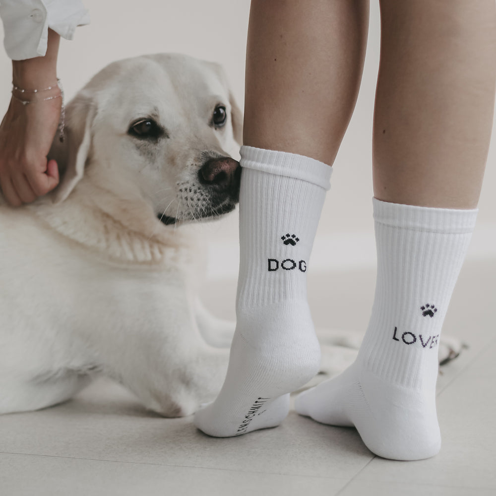 Chaussettes blanches Dog Lover (VE = 5 Stk)