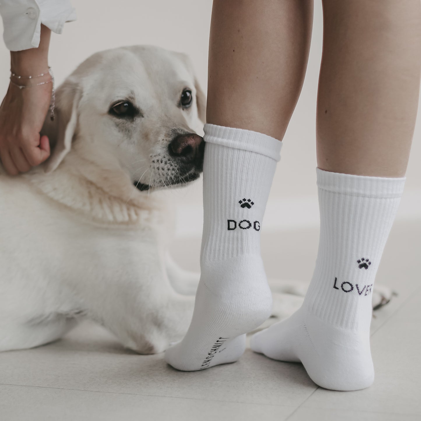 Chaussettes blanches Dog Lover (VE = 5 Stk)