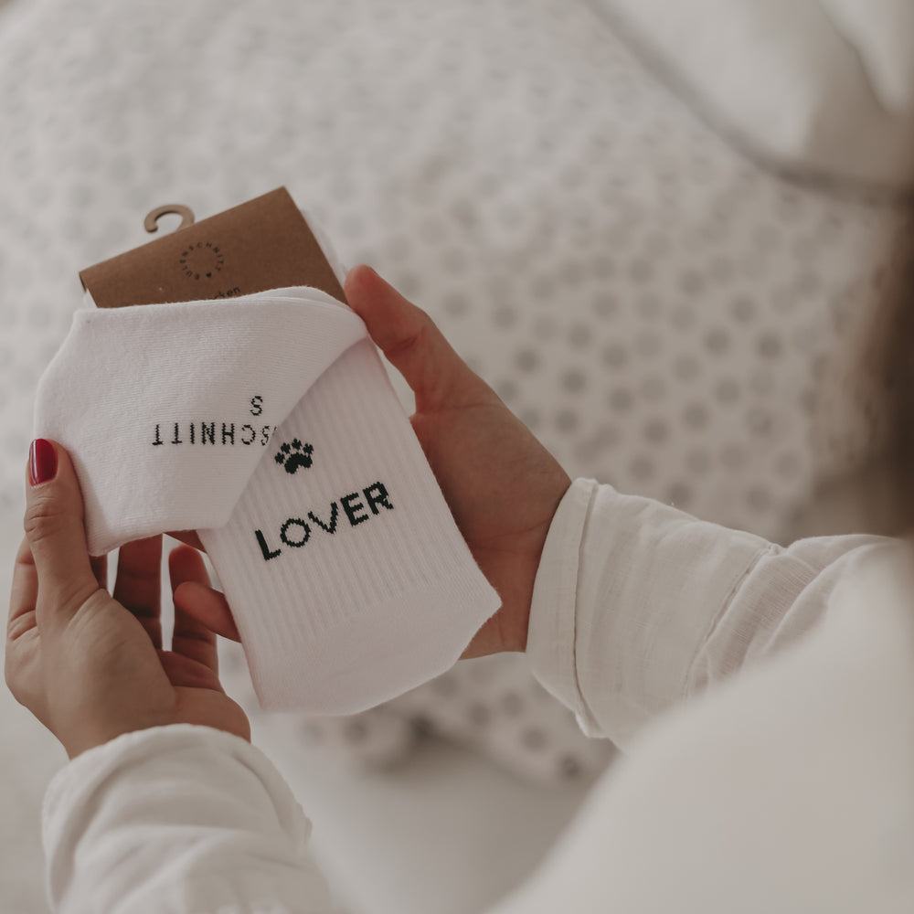 Chaussettes blanches Dog Lover (VE = 5 Stk)