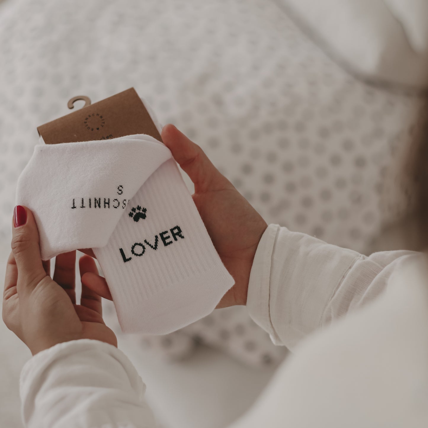 Chaussettes blanches Dog Lover (VE = 5 Stk)