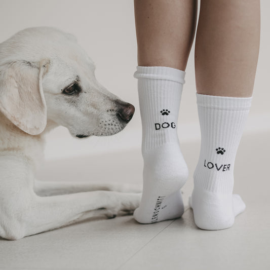 Socken weiß Dog Lover (VE = 5 Stk)