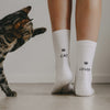 Chaussettes blanches Cat Lover (VE = 5 Stk)