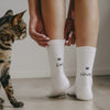 Chaussettes blanches Cat Lover (VE = 5 Stk)