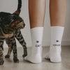 Chaussettes blanches Cat Lover (VE = 5 Stk)