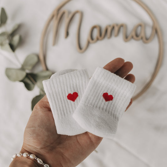 Babysocken Herz rot (VE = 5 Stk.)