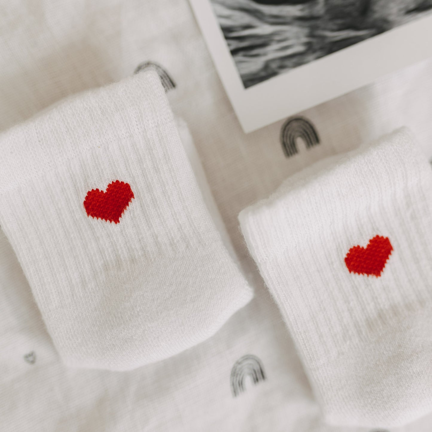 Babysocken Herz rot (VE = 5 Stk.)