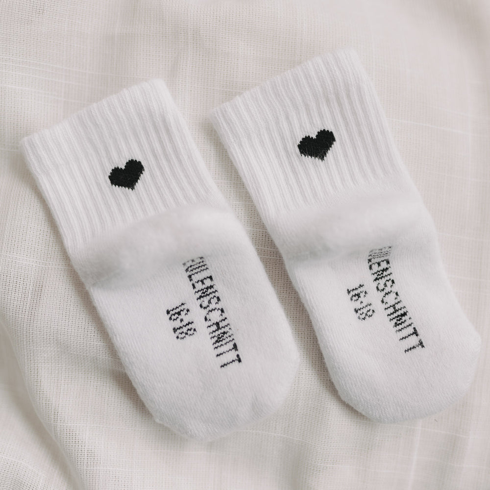 Babysocken Herz schwarz (VE = 5 Stk.)