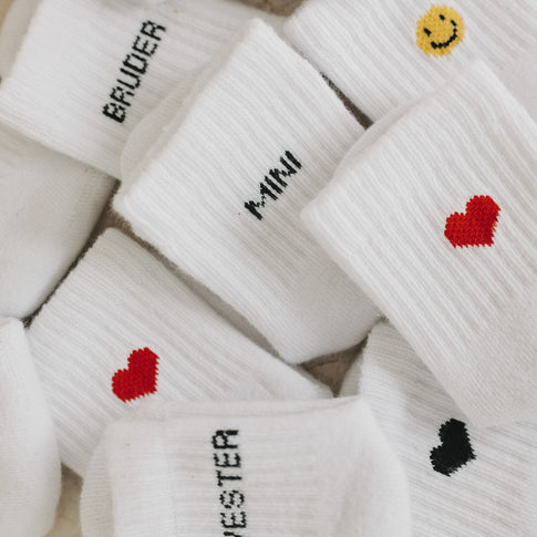 Babysocken Herz schwarz (VE = 5 Stk.)