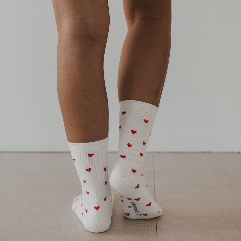 Socken Allover Herzen rot (VE = 5 Stk.)