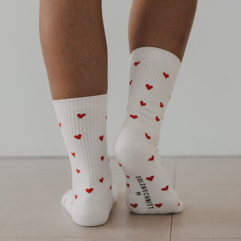 Socken Allover Herzen rot (VE = 5 Stk.)