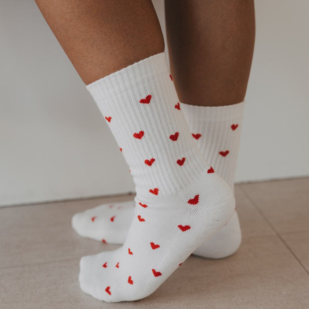 Socken Allover Herzen rot (VE = 5 Stk.)