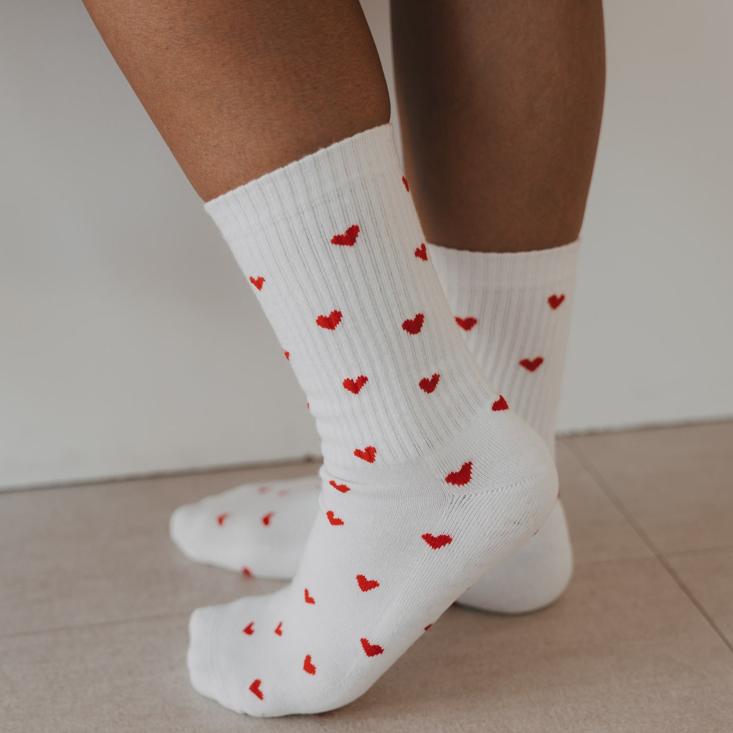 Socken Allover Herzen rot (VE = 5 Stk.)