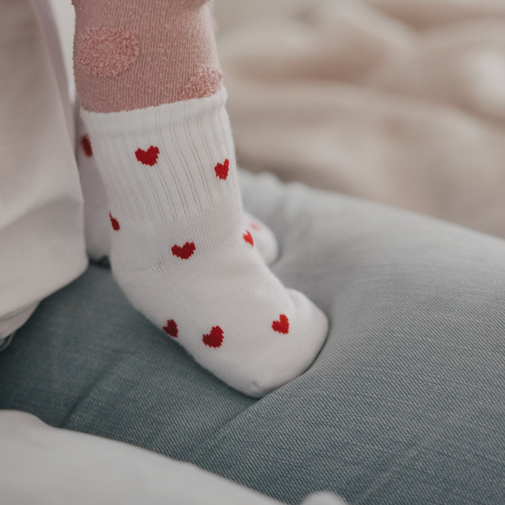 Babysocken Allover Herzen rot 16-18 (VE = 5 Stk.)