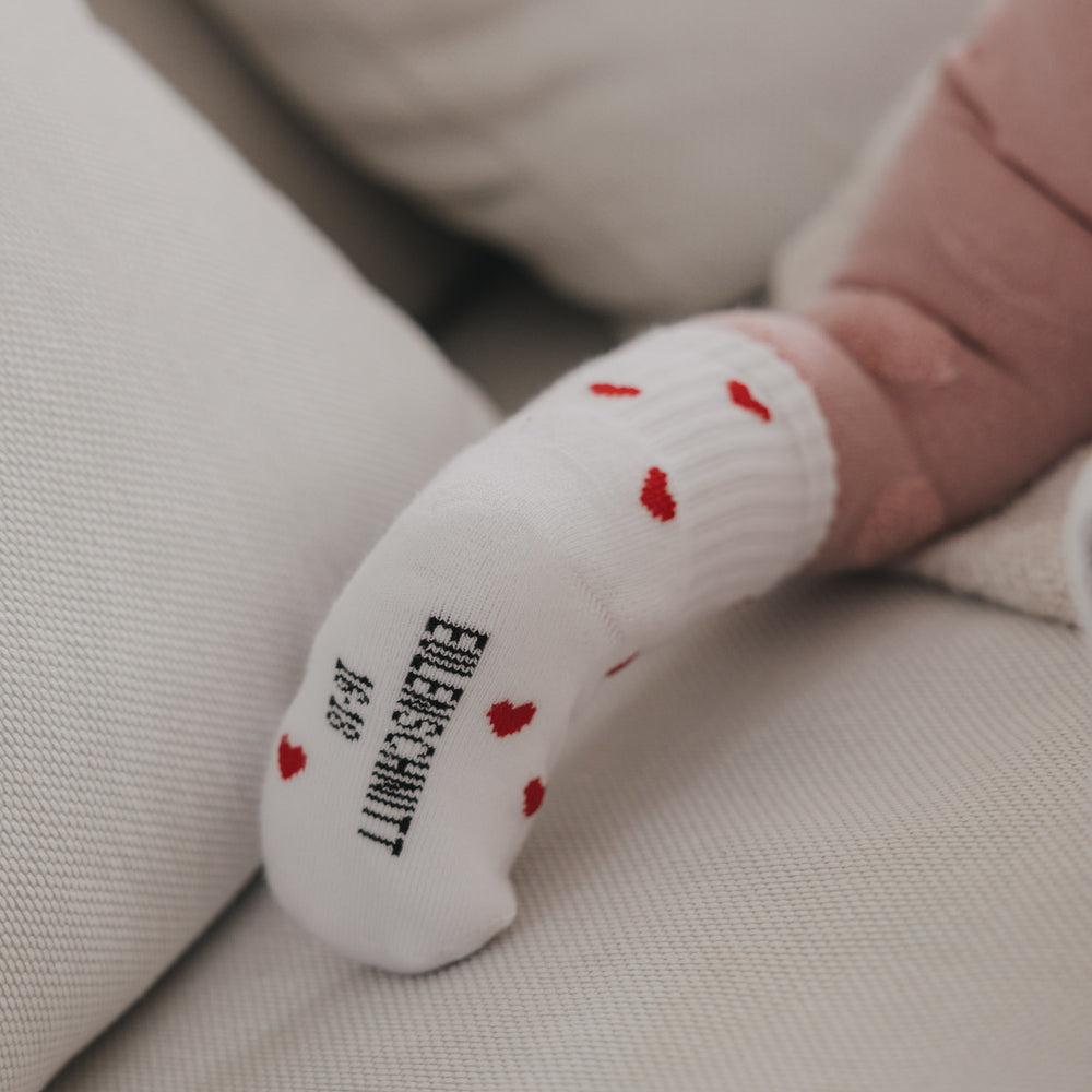Babysocken Allover Herzen rot 16-18 (VE = 5 Stk.)
