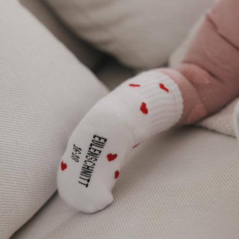 Babysocken Allover Herzen rot 16-18 (VE = 5 Stk.)