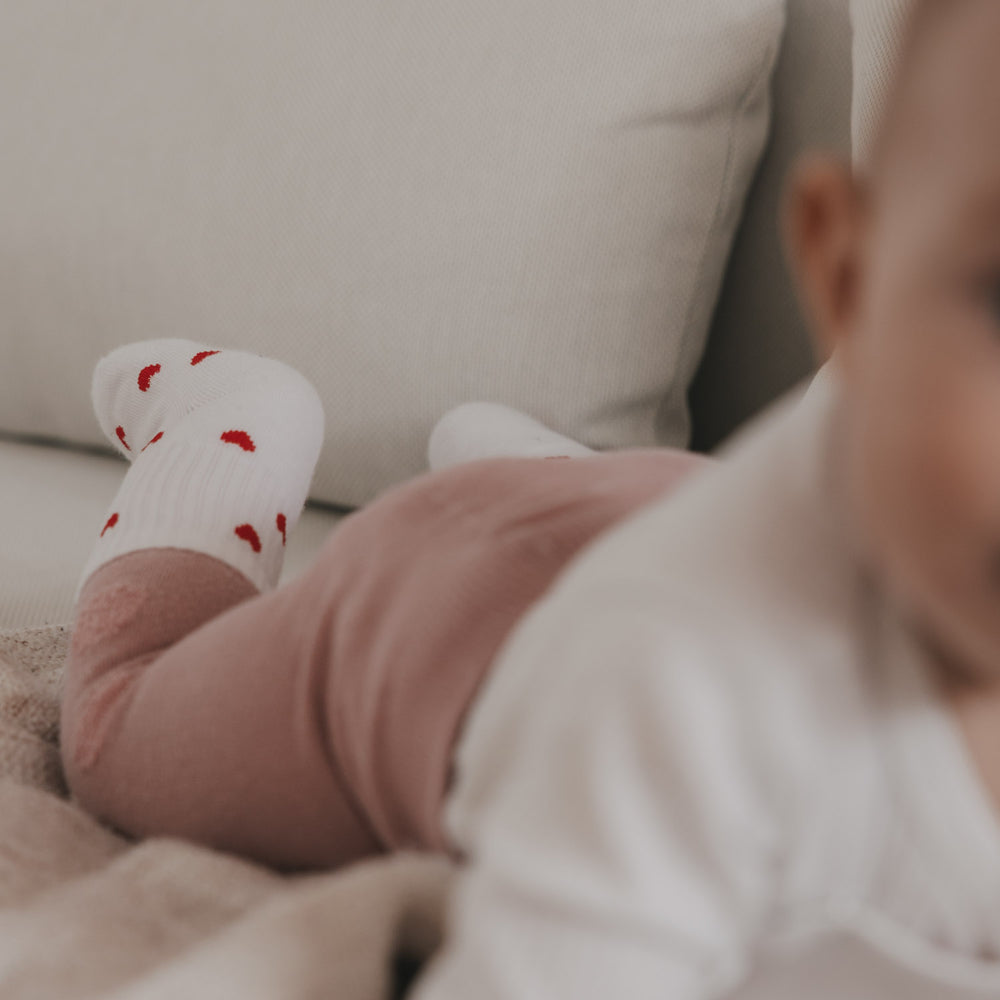 Babysocken Allover Herzen rot 16-18 (VE = 5 Stk.)