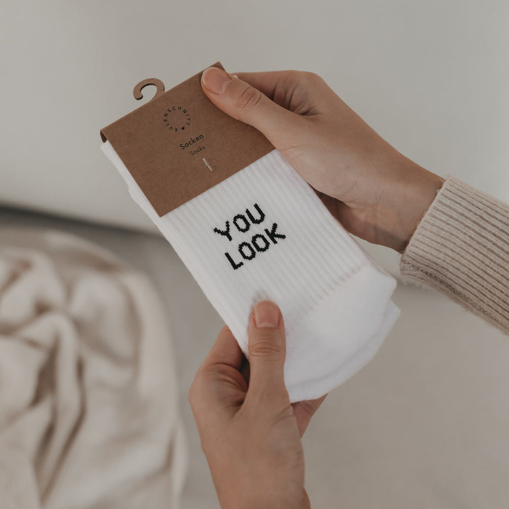 Chaussettes blanches Tu as l'air sympa aujourd'hui (VE = 5 pièces)