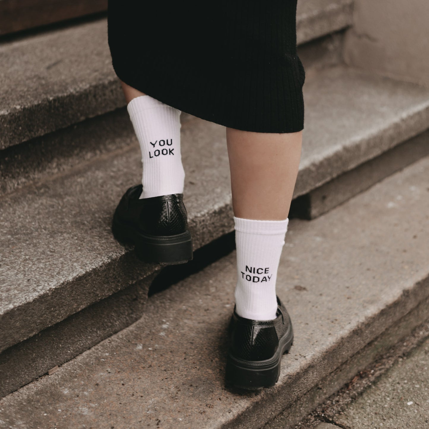 Chaussettes blanches Tu as l'air sympa aujourd'hui (VE = 5 pièces)