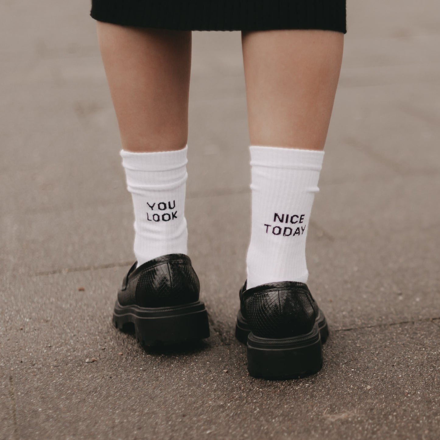 Chaussettes blanches Tu as l'air sympa aujourd'hui (VE = 5 pièces)