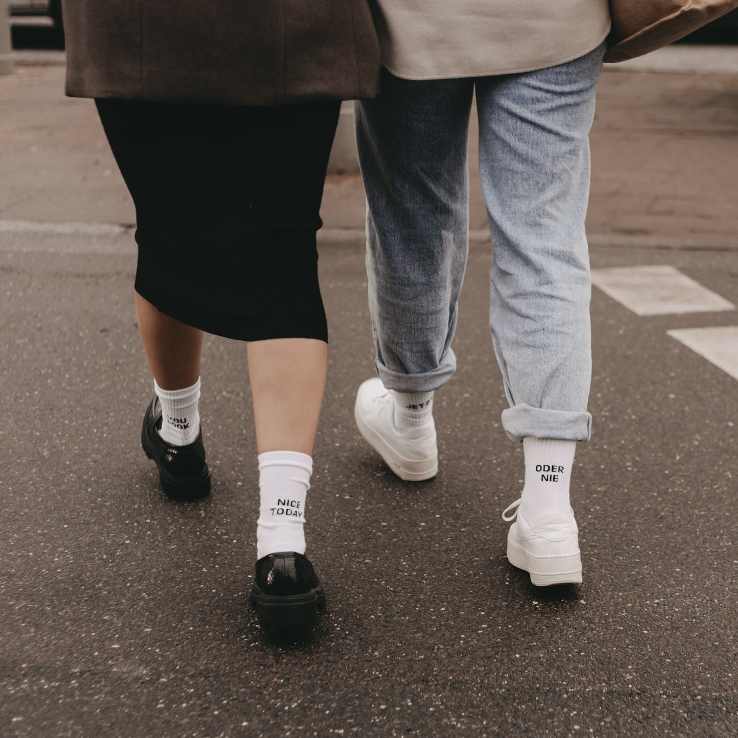 Chaussettes blanches Tu as l'air sympa aujourd'hui (VE = 5 pièces)