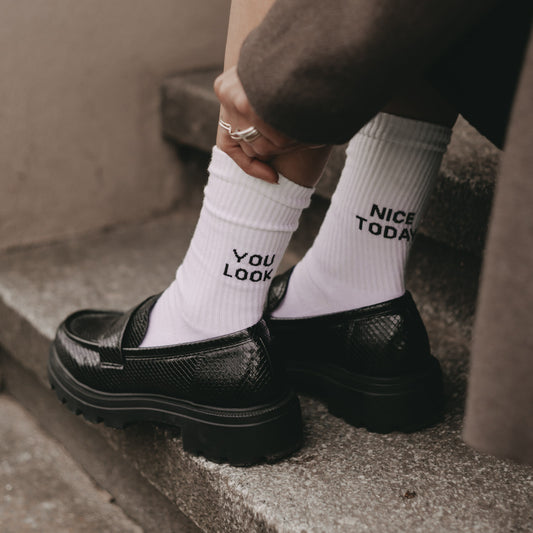 Socken weiß You Look nice today (VE = 5 Stück)