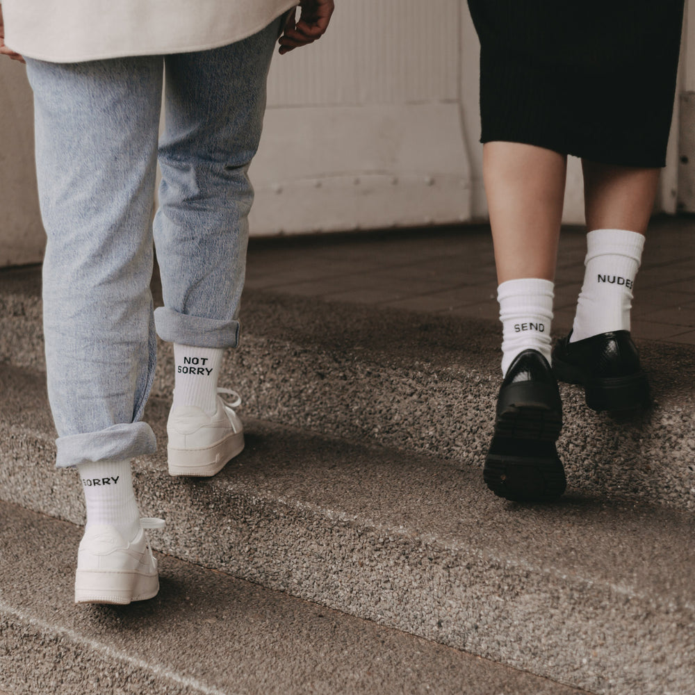 Chaussettes blanches Envoie des nus (VE = 5 pièces)