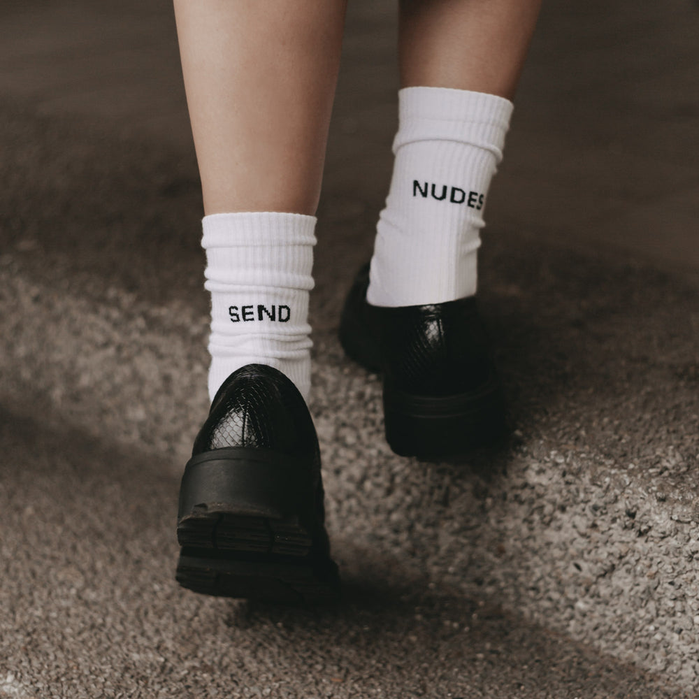 Chaussettes blanches Envoie des nus (VE = 5 pièces)