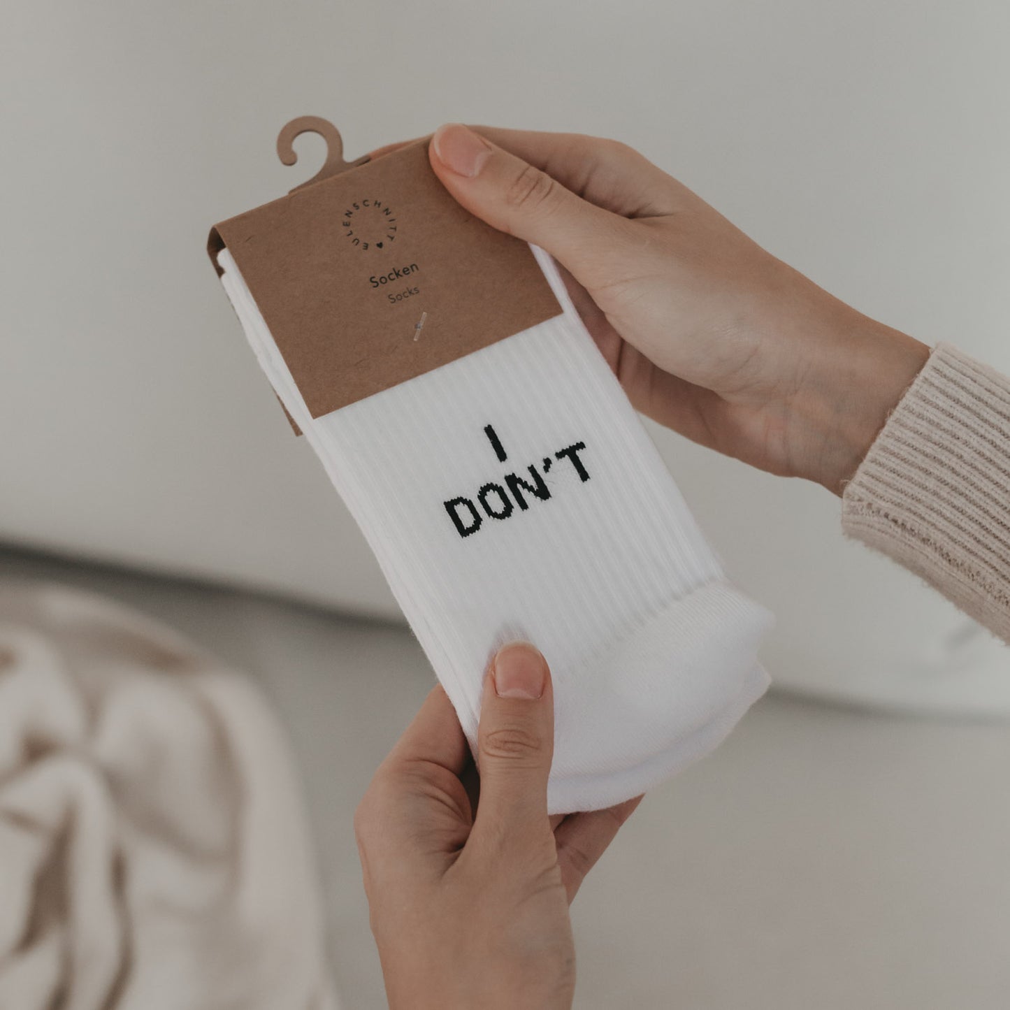 Socks white I don't work here (VE = 5 pieces)