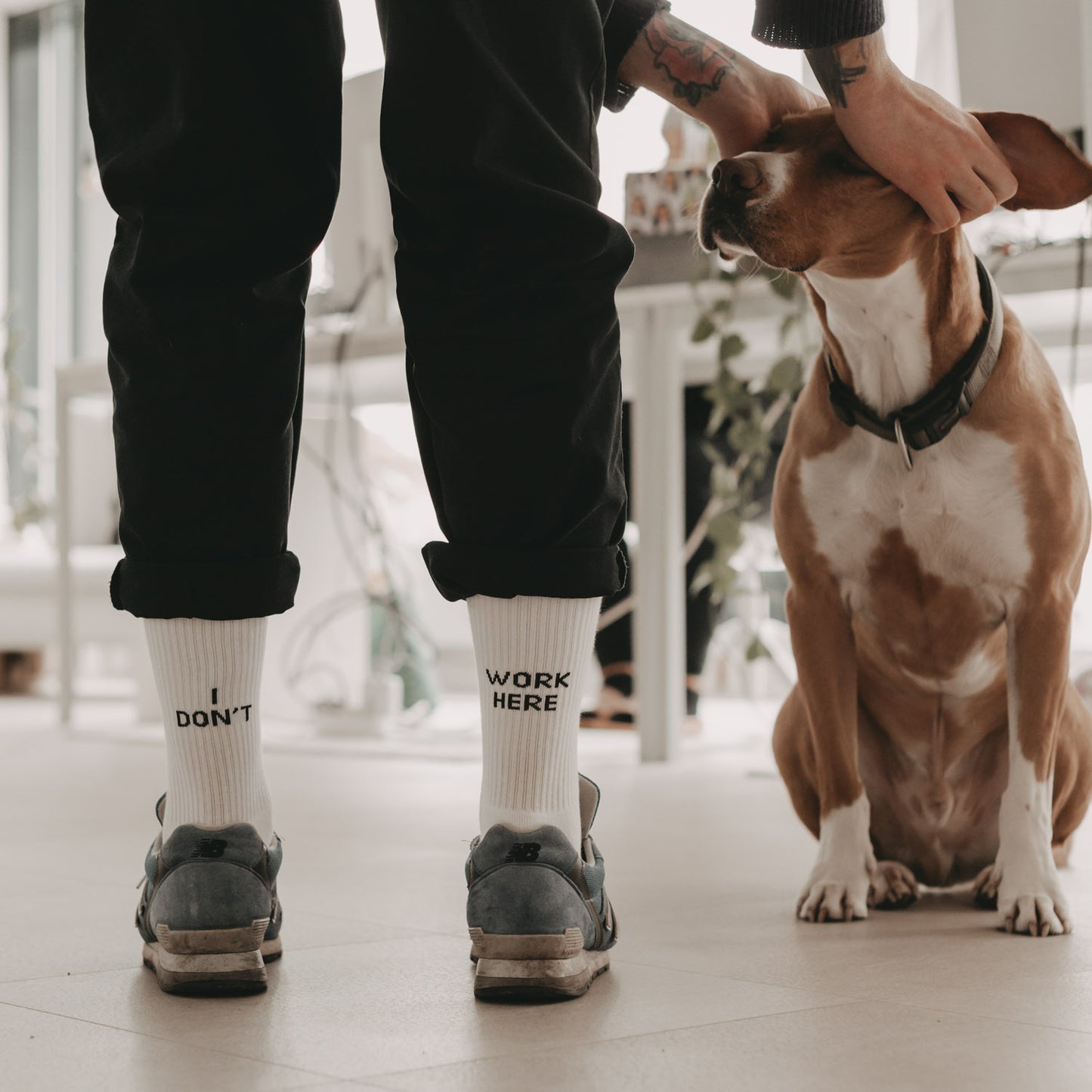 Socks white I don't work here (VE = 5 pieces)
