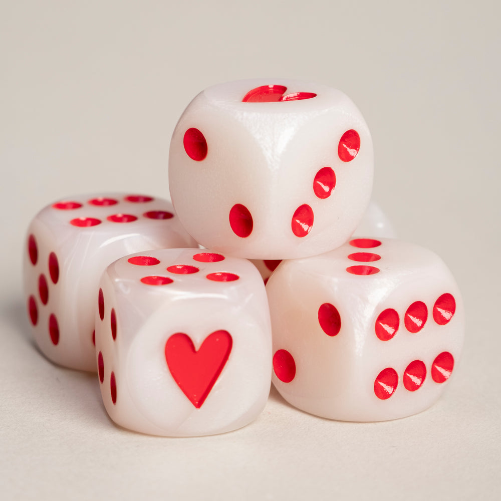 Würfelset Perlmutt Rot (VE = 8 Sets)