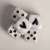 Dice set mother-of-pearl black (VE = 8 sets)