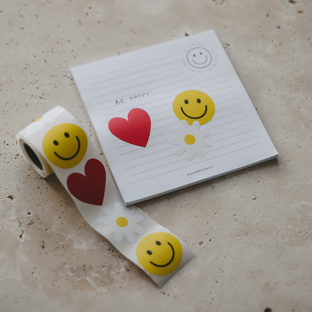 Sticker Smiley, Heart, Daisy (VE = 8 pcs)