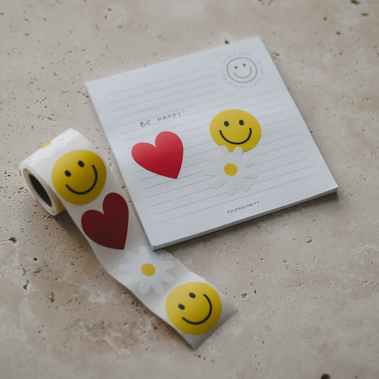 Autocollants Smiley, cœur, Daisy  (VE = 8 Stk)