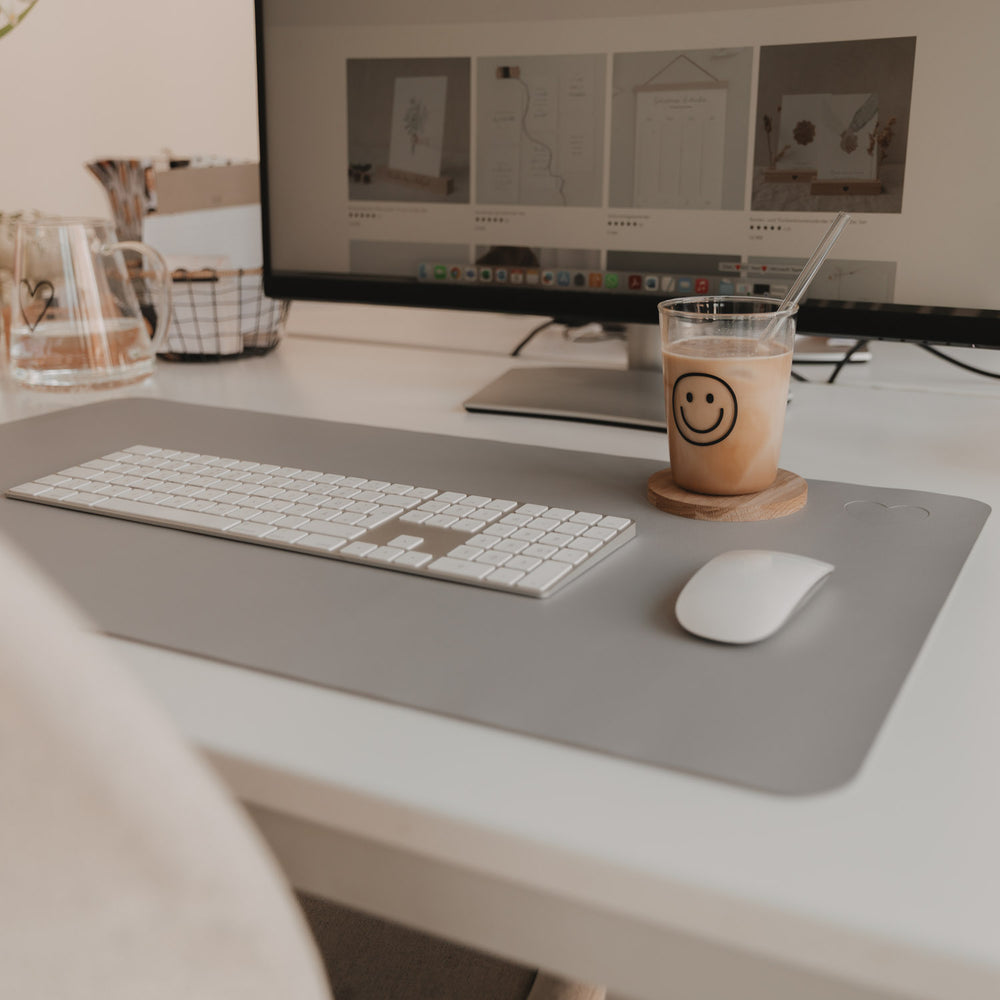 Desk pad heart gray (PU = 6 pcs.)