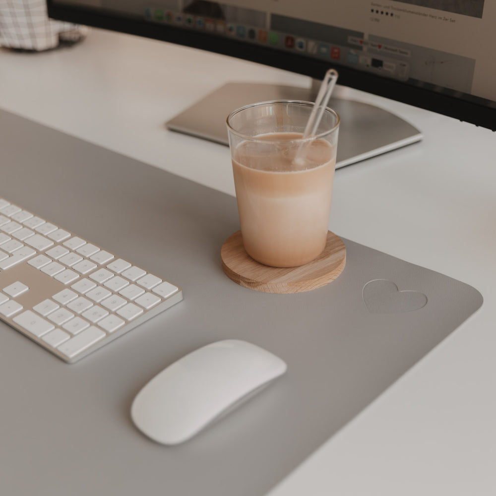 Desk pad heart gray (PU = 6 pcs.)