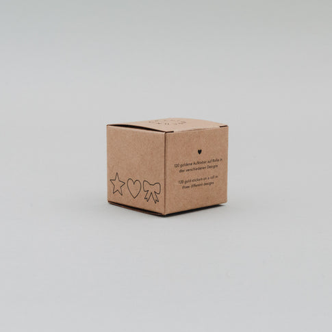 Autocollants étoile, cœur, nœud doré (VE = 8 pcs)
